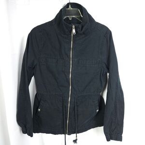 Old Navy Women Small Navy Blue Full Zip Cotton Mock Neck Utility Field Jacket